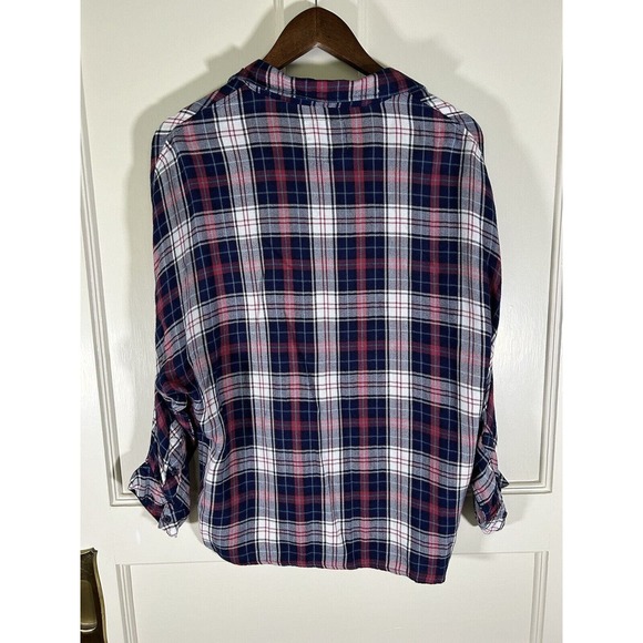 Rails Women’s Red Blue Plaid Slouch Style Button Shirt Size Small - Picture 3 of 8